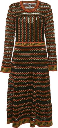Missoni Abito midi in maglia a maniche lunghe - Nero