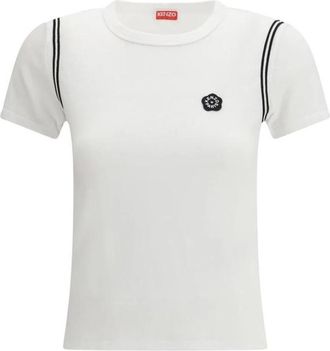 Kenzo Klassiek Katoenen T-shirt met Ronde Hals - Dames - T-shirts - Wit - S - Katoen - Tops