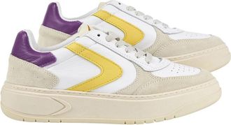 Valsport Wit Geel Paars Su&egrave;de Leren Sneakers - Dames - Sneakers - Veelkleurig - 38 EU - Su&egrave;de - Schoenen