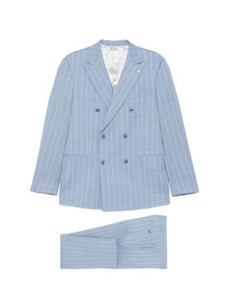 Lubiam Pinstriped Virgin Wool Blend Suit
