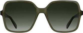 Longchamp Le Pliage 57mm Gradient Modified Rectangular Sunglasses in Transparent Khaki at Nordstrom