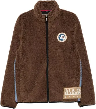 Napapijri Fleece-texture Logo-patch Jacket