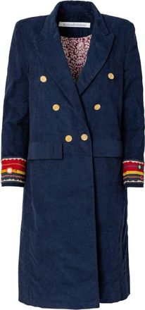 Alix of Bohemia Womens Wade Corduroy Coat In Navy Indigo