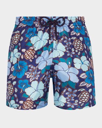 Vilebrequin Men & apos;s Floral Turtle Swim Shorts