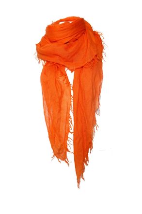 Faliero Sarti Orange cashmere scarf with fringes