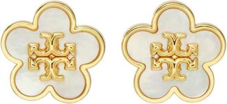 Tory Burch Golden Foulard Stud Earrings