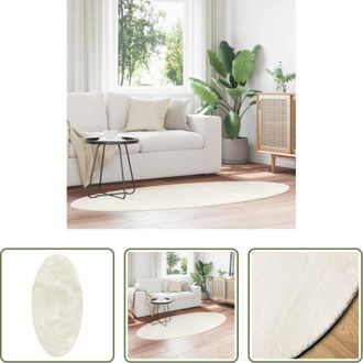 vidaXL vidaXL Tappeti pieghevoli - Tappeti per area Ovale HUARTE Crema 100 x 200 cm