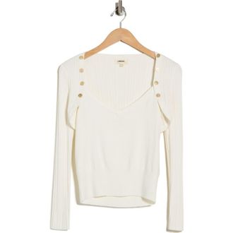L'agence Nara Tank & Rib Shrug Set in Ivory/Gold at Nordstrom Rack, Size Large