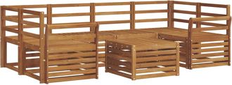 vidaXL Conjunto De Sof&aacute;s De Exterior 7 Uds. Natural Vidaxl