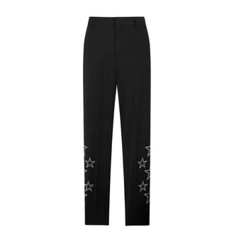 Philipp Plein Broeken, Heren, Zwart, L, Katoen, Loose Fit Broeken Stars Studs
