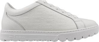 Kiton Sneakers Regular Solid 100% Handmade - Heren - Sneakers - Wit - 40 1/2 EU - Leer - Schoenen