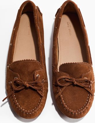 H&M Bootsschuhe aus Leder - Beige