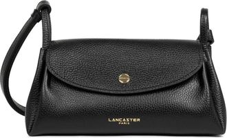 Lancaster Magnetische Flap Dubbele Accordeon Schoudertas Zwart Naakt - Dames - Schoudertassen - Zwart - ONE Size - Leer - Tassen