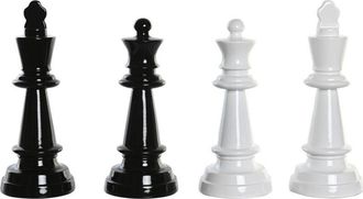 DKD Home Decor Statua Decorativa DKD Home Decor Nero Bianco Resina Pedine Scacchi Moderno (11 x 11 x 27,5 cm) (4 Unit&agrave;)