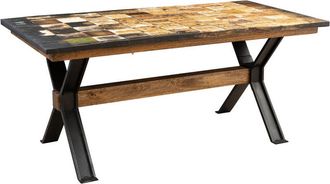 Biscottini International Biscottini - Sólida mesa de comedor rectangular o cuadrada Country Shabby taberna oficina fumador sala de reuniones