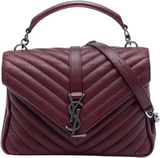 Saint Laurent Pre-owned Handbags, female, Red, Size: ONE SIZE Pre-owned Leather Crossbody Bag