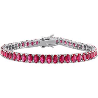 Delmar Oval Cut Created Ruby Tennis Bracelet in Red at Nordstrom Rack