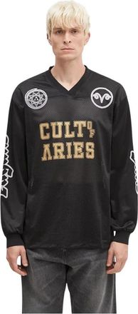 Aries Cult Leader Airtex Longsleeve Tee - Heren - Longsleeves - Zwart - L - Polyester - Tops
