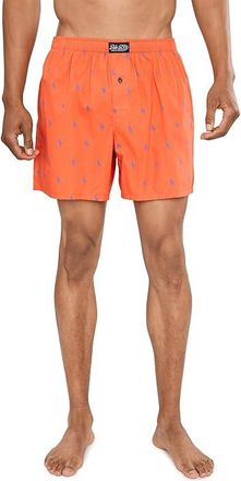 Polo Ralph Lauren Woven Boxer Mens Underwear Spring Melon/Boston Royal : LG, Cotton/Spandex