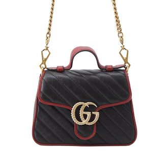 Gucci Pre-owned Gucci Mini GG Marmont Matelasse Calfskin Torchon Top Handle Bag Ladies I2BHI94F1DP2NODN