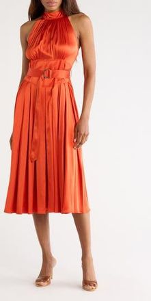 Diane Von F&uuml;rstenberg Nicola Sleeveless Belted Midi Dress in Burnt Ochre at Nordstrom Rack, Size 10