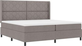 vidaXL Box Spring Bed with Mattress Taupe 200 x 200 cm Fabric vidaXL