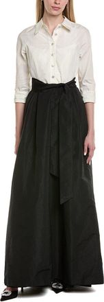 Teri Jon by Rickie Freeman Teri Jon By Rickie Freeman Solid Elbow Sleeve Maxi Dress