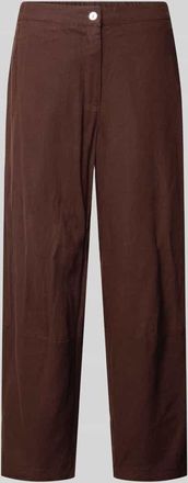 Freequent Stoffhose aus Leinen-Viskose-Mix Modell Lava in Dunkelbraun, Gr&ouml;&szlig;e XXL