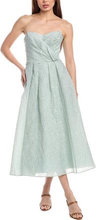 Marchesa Strapless Tea-Length Cloque Dress