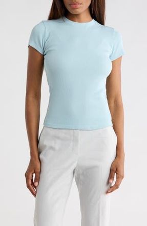 Theory Stretch Rib Tiny Tee in Sterling Blue at Nordstrom Rack, Size Petite