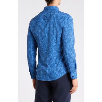 Brooklyn Brigade Abstract Circle Diamond Button-Up Shirt in Light Blue/Navy at Nordstrom Rack, Size Xx-Large