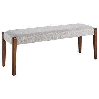 Beliani Beliani - Banco De Poli&eacute;ster Gris Madera Oscura 122 Cm Coj&iacute;n Poli&eacute;ster Recibidor Elyria
