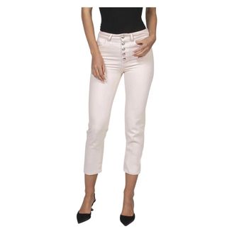 Dondup Cropped Trousers, female, Pink, Size: W31 Koons Cropped Trousers