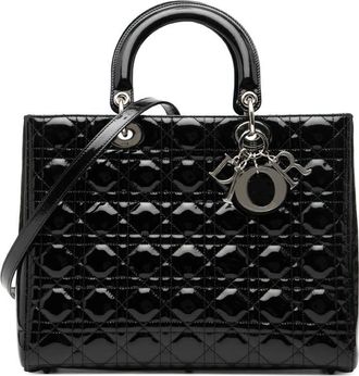 Dior Pre-owned Dior Large Patent Cannage Lady Dior 11-MA-0140