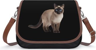 Generic Cute Siamese Cat Womens Crossbody Bag Fashion Shoulder Handbags Message Tote Bag with Adjustable Strap
