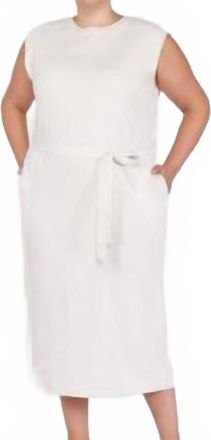 Dex Clothing Tie Waist Knit Dress In White