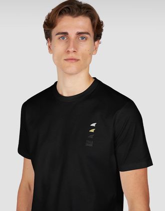 Paul & Shark Mens Paul & Shark Aqua Touch Cotton T-Shirt With Shark Fin Embroidery - Black - Size: 44