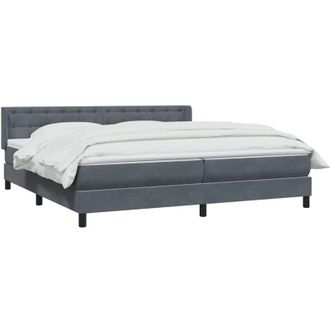 vidaXL Cama Box Spring Con Colch&oacute;n Terciopelo Gris Oscuro 180x210 Cm Vidaxl