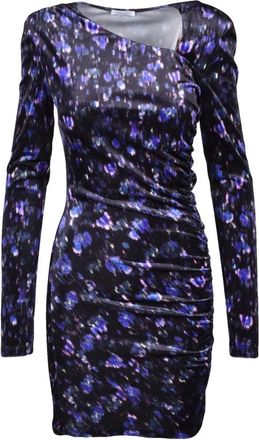 Patrizia Pepe Fluwelen Stretch Jurk - Dames - Korte kleedjes - Veelkleurig - L - Polyester - Kleedjes
