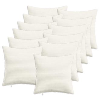 vidaXL Funda De Almohada 12 Pcs Heerlen Crema 40 X 40 Cm Pana Vidaxl