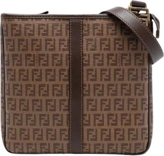 Fendi Pre-owned Cross Body Bags, female, Brown, Size: ONE SIZE Pre-owned Canvas Crossbody Bag