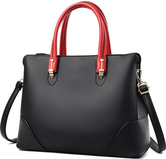 Generic Purses and Handbags for Women Fashion Ladies Leather Top Handle Satchel Crossbody Bag Large Shoulder Bag Totes (Black)