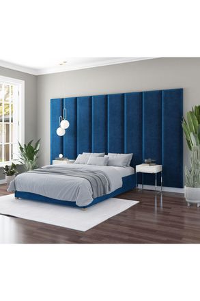Aspire Home Accents Large Upholstered Headboard Wall Panel, UK Made in Navy