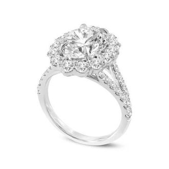 LuvMyJewelry Sabina 14K White Gold Oval Lab Grown Diamond Halo Engagement Ring - 4.7 Ct at Nordstrom, Size 6.5