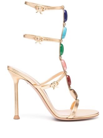 Gianvito Rossi Sandali con cinturino alla caviglia - Oro