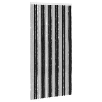 vidaXL Cortina De Insectos De Chenilla Gris Y Negro 100 X 200 Cm Vidaxl
