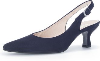 Gabor Women Court Shoes, Ladies Slingback Court Shoes,Comfortable,Elegant,Slingback,Leather,Ankle Strap,Office Pumps,Blue (atlantik),38.5 EU / 5.5 UK