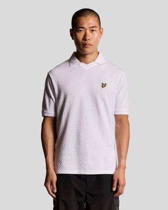 Lyle & Scott Football Collar Poloshirt - Wit
