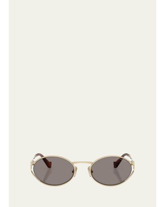 Miu Miu Logo 54mm Metal Round Sunglasses