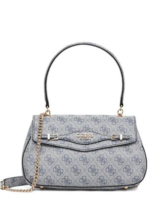 Guess Co monogram-pattern chain satchel bag - Grey